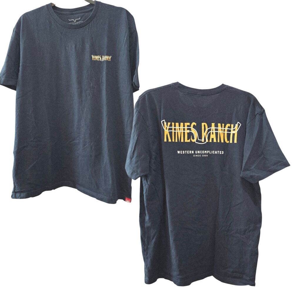 KIMES RANCH Sz M Western Uncomplicated Black Logo Graphic Ranch Work T Shirt